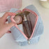 Cute Plush Makeup Bag for Women Zipper Large Solid Color Cosmetic Bag Travel Make Up Toiletry Bag Washing Pouch Plush Pen Pouch